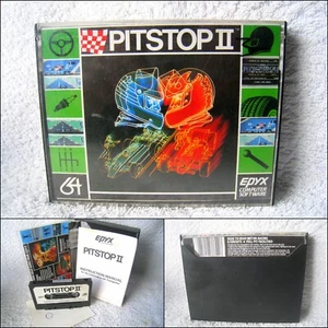 Commodore 64 Video Game - PITSTOP 2 (EPYX 1984) - Picture 1 of 4