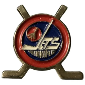 Vintage NHL Winnipeg Jets Logo Crossed Sticks Souvenir Pin - Picture 1 of 2