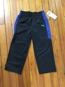 Puma Kids Boys Sport Pants Black Puma Logo Front Size 4 - Picture 1 of 5