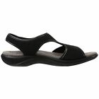 SAS harmony black heel strap sandal look and loop adjustable fabric 6.5 WIDE