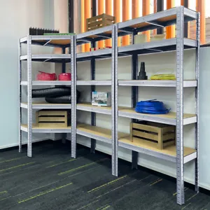 Garage Racking 5 Tier Shelving Unit Boltless Heavy Duty Metal Shelf Shed Storage - Picture 1 of 12