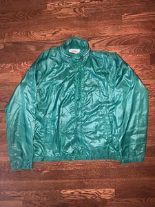 Chaqueta cortavientos ligera vintage Sears Dragon para hombre verde talla mediana capucha años 80 - Imagen 1 de 5