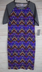 Vestido Julia para mujer Lularoe púrpura con gris talla L nuevo con etiquetas - Imagen 1 de 3