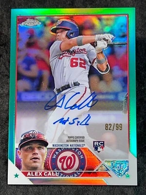 2023 Topps Chrome GREEN REFRACTOR ROOKIE AUTO Alex Call 82/99 - Image 1 of 3