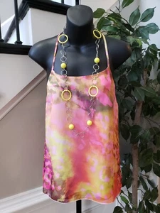 Jennifer Lopez Women's Multicolor Polyester Scoop Neck Sleeveless Top Blouse XS - Picture 1 of 11