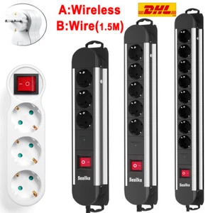 Steckdosen-Leiste mit Überspannungsschutz 3/5/8-fach 250V Alu-Mehrfachstecker DE - Bild 1 von 20