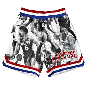 NWT Lapstone Mitchell & Ness Icon Collage 76ers Shorts Men's M - Picture 1 of 12
