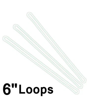 SPECIALIST ID 10 Pack - Premium 6 Inch Clear Plastic Luggage and Bag Tag Worm Loop Straps