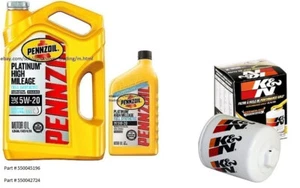 Pennzoil Platinum H/M 5W-20 Full Synthetic Engine Oil, 6 Quarts w/K&N Oil Filter - Picture 1 of 1