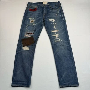 Rugby Ralph Lauren Jeans Gr. 27 Blau Straight Leg Patch Distressed Vintage - Bild 1 von 18