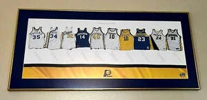 INDIANA PACERS 'JERSEY EVOLUTION' PANORAMIC FRAMED PICTURE - ONE-OF-A-KIND! - Picture 1 of 3