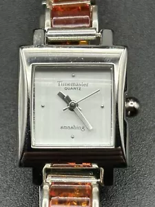 Vintage Time Master 925 Silver & Genuine Amber Quartz Watch - Picture 1 of 13