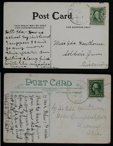 2 Postkarten - gestempelt Soldaten Grove & Readstown - Lot #12 - Bild 1 von 5