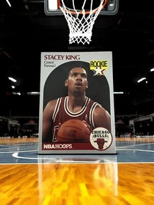 1990-91 NBA Hoops Stacey King Rookie #66 Chicago Bulls - Picture 1 of 2