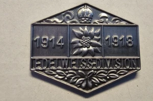 Pin Gebirgsjäger Edelweiss Division 1914 -1918 - Bild 1 von 3