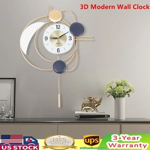 Modern 27.95" Wall Clock Luxury Mute Hanging Clocks Large Art Home Décor Clock ! - Picture 1 of 12