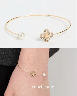 Punho de pérola trevo Tory Burch Kira💛🤍 - Imagem 1 de 4