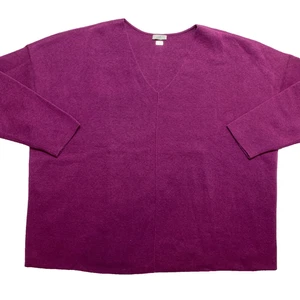 J. Jill Oversize Pullover Damen 2XL Lila Langarm Pulli V-Ausschnitt - Bild 1 von 11