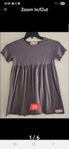 A1-012 Cute Ruffle Girl Brand Girls Top in Grey, size 10 - Picture 1 of 6
