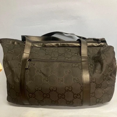 Bolso de transporte Gucci GG de lona/cuero negro para perros Z1 Foto 1 de 4