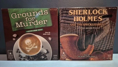 Lote de 2 rompecabezas de misterio de asesinato - terrenos para asesinato y Sherlock Holmes - 1000 piezas - NUEVO EN CAJA Foto 1 de 4