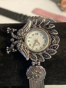Reloj Pulsera Cadena Diamantes Negros Sin Marca Batería Nueva - Imagen 1 de 9