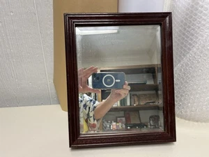 Vintage Wooden Wall Mount Key Holder Cabinet Hooks Beveled Mirror 7/17/25 C - Picture 1 of 5