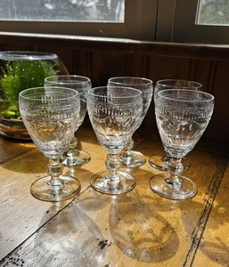 Set 6 bicchieri da vino vintage modello Bryce 740-16 cristallo trasparente taglio a mano 4 5/8 - Foto 1 di 11
