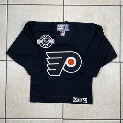 Camiseta deportiva negra vintage Philadelphia Flyers CCM NHL hockey juvenil S/M Foto 1 de 4