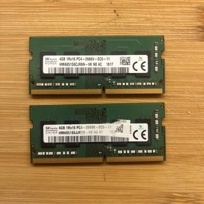 8GB Laptop DDR4 1 x set 2x4GB 2400 mHz 2666mHz SK Hynix - Image 1 of 2