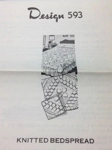 Vtg Mail Order Design 593 KNITTED BEDSPREAD Pattern Original - Picture 1 of 2