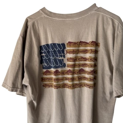 Crazy Shirts Shirt Mens Large Tan Kona Coffee Dyed Flag Graphic Short Sleeve USA - Image 1 of 4