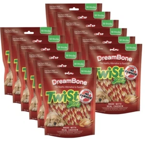 DreamBone Twist Sticks Dog Chews, Chicken, 50 Count, 12 Pack - Picture 1 of 3