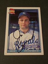 Jim Eisenreich Signed 1991 Topps Card Auto KC Kansas City Royals Autograph COA