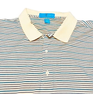 Polo de golf Fairway & Greene Pureformance XXL 2XL amarillo manga corta azul a rayas - Imagen 1 de 12