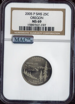 2005-P Oregon State Quarter NGC MS69 SMS Quality - Image 1 of 2