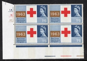 1963 Phosphor vom Roten Kreuz. SG644P. 1s 6D Zylinderblock x 4. Knar. Katze £ 180. - Bild 1 von 1