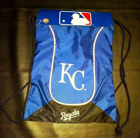 GENUINE MERCHANDISE, KANSAS CITY ROYALS DRAW STRING BAG, BLUE/WHITE *DISTRESSED Cover