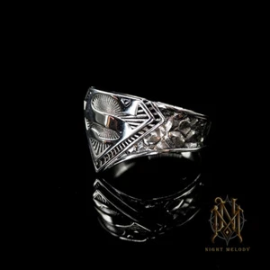 925 Sterling Silver Ring With Superman Style Handmade Original Personality  - Picture 1 of 6