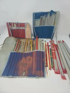 Vintage Huge LOT KNITTING NEEDLES 3 Carrying Cases & More - Picture 1 of 12