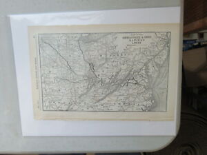Original Vintage Map of the Chesapeake & Ohio Railway Lines 1915