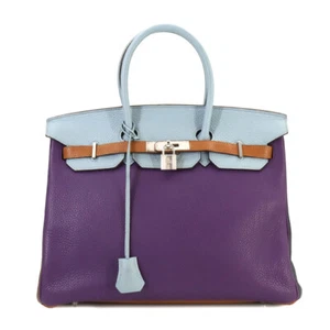 HERMES Birkin 35 Arlequin Hand Bag Taurillon Clemence Ultra Violet 90245340 - Picture 1 of 9
