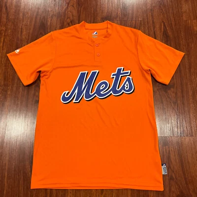 Camisa de beisebol masculina Majestic New York Mets BP laranja pequena S liga principal de beisebol - Imagem 1 de 4