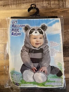 Fun World Li’l Raccoon Baby Costume Size Small (6-12 Months) Gray/Black NEW - Picture 1 of 6