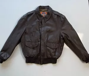 Vintage Cooper Jacke Herren 46 L Braun Typ A2 Flieger Bomber Ziegenleder Militär Mantel - Bild 1 von 18