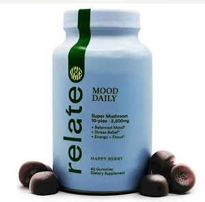 RELATE MOOD DAILY HAPPY BERRY GUMMIES - SUPER MUSHROOM COMPLEX FOR BALANCED MOOD - Picture 1 of 5