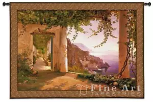 Amalfi Dai Cappuccini Seaside Wall Tapestry Aagaard Reproduction Classic 78 x 53 - Picture 1 of 1