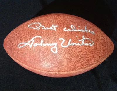 JOHNNY UNITAS, Baltimore Colts HOF QB, single signed NFL Football w/ PSA LOA - Image 1 of 4