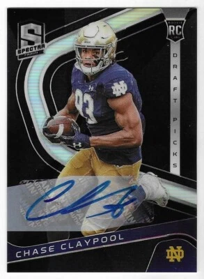 Chase Claypool 2020 PANINI CHRONICLES DP SPECTRA AUTOGRAPH CARD Prizm /7 AUTO RC - Image 1 of 2