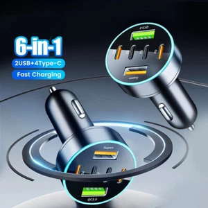 Schnell Auto Ladegerät USB Zigarettenanzünder Buchse 6 Port Adapter für iPhone, Samsung - Bild 1 von 7